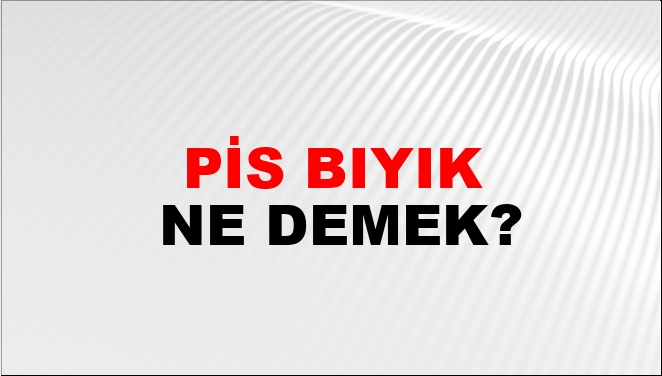 Pis Bıyık Ne Demek?