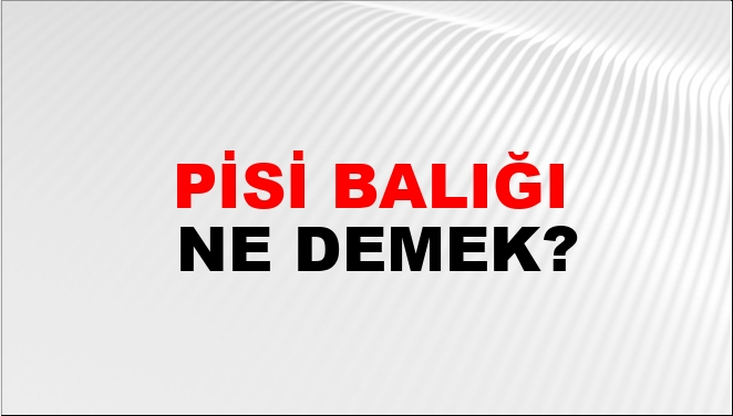 Pisi Balığı Ne Demek?