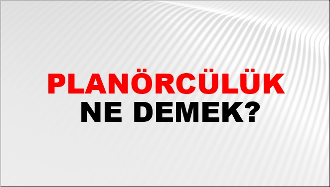 Planörcülük Nasıl Yazılır?