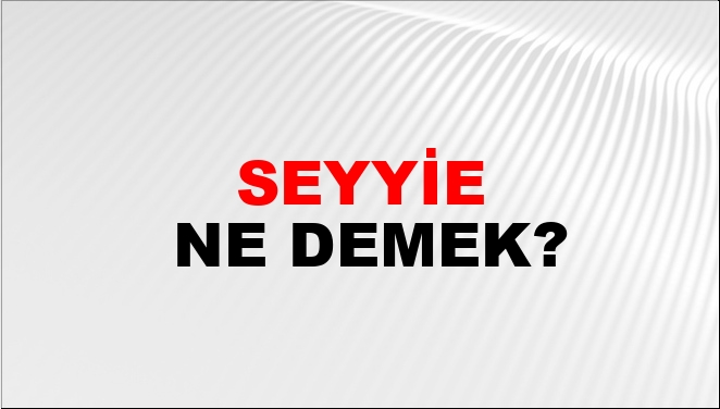 Seyyie ne demek?