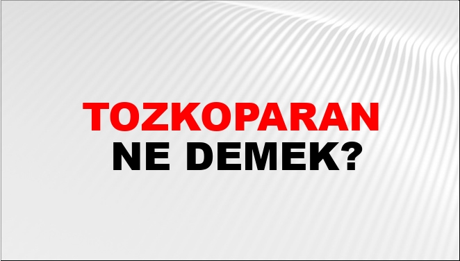 Tozkoparan Ne Demek?
